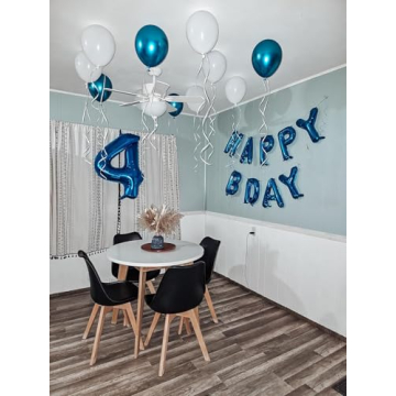 40 Inch Metallic Blue Birthday Number Balloon for Parties