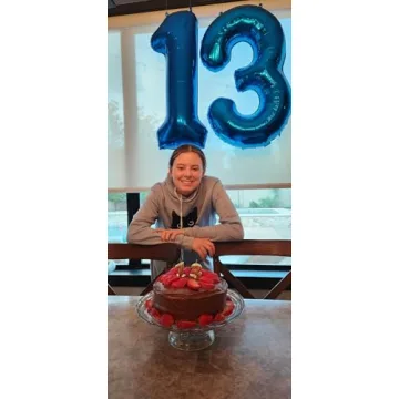 40 Inch Metallic Blue Birthday Number Balloon for Parties