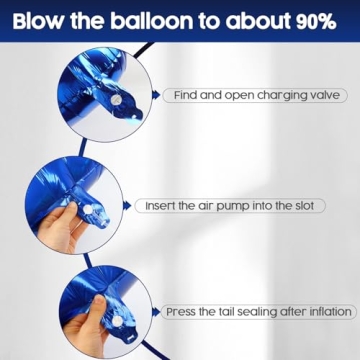 40 Inch Metallic Blue Birthday Number Balloon for Parties