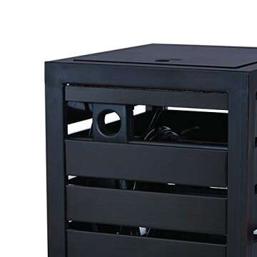 AMES 2519100 NeverLeak Cold-Weather Resistant Cabinet with Auto-Track Reel, 150-Foot Hose Capacity, Black