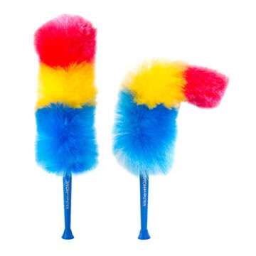 Kitchen + Home 23” inch Rainbow Static Duster - Electrostatic Feather Duster Attracts dust Like a Magnet!