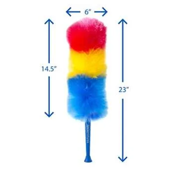 Kitchen + Home 23” inch Rainbow Static Duster - Electrostatic Feather Duster Attracts dust Like a Magnet!