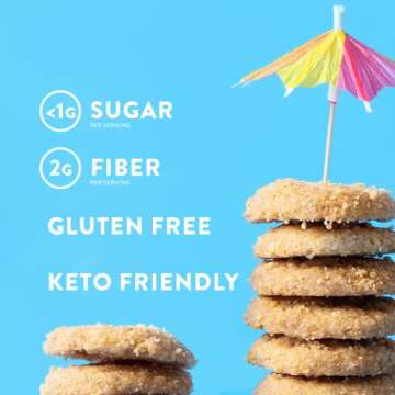 HighKey Sugar Free Cookies Lemon Shortbread Cookies - Keto Snack Diabetic Snacks Low Carb Butter Cookie Gluten Free Desserts Healthy Food Diet Friendly No Sugar Almond Flour Sweet Treats 2.25oz 3-Pack