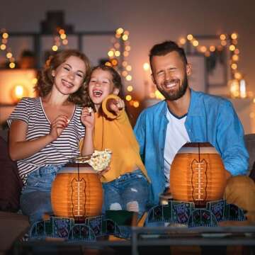 YHNTGB 4 Set 12 Inch Football Paper Lantern Set with Base Rugby Party Centerpieces for Table Suitabl...