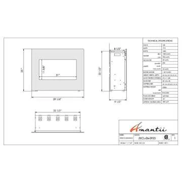 Amantii ZECL-26-2923 Zero Clearance Electric Fireplace