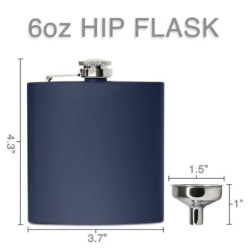 Stylish 6 oz Stainless Steel Hip Flask Gift with Funnel