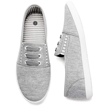 Kufeiti Women's Slip On Canvas Sneakers - Stylish & Comfy in Grey