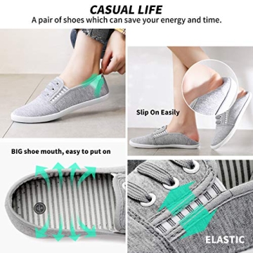 Kufeiti Women's Stylish Canvas Sneakers - Grey, Comfy Fit