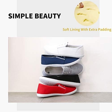 Kufeiti Women's Stylish Canvas Sneakers - Grey, Comfy Fit