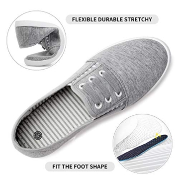 Kufeiti Women's Stylish Canvas Sneakers - Grey, Comfy Fit