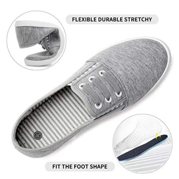 Kufeiti Women's Stylish Canvas Sneakers - Grey, Comfy Fit