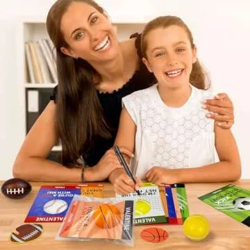 Sports Valentines Cards Gifts for Kids - 24 Pack Foam Balls