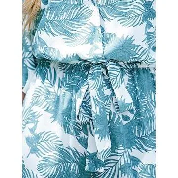 Stylish CUPSHE Floral Leaf Print Romper Mini Jumpsuit