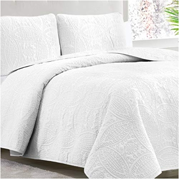 Mellanni King Bedspread Coverlet Set - Bedding Cover with Shams - Ultrasonic Quilting Technology - 3...