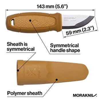 Morakniv Eldris Stainless Steel Pocket-Size Fixed-Blade Knife with Sheath and Fire Starter, 2.3 Inch
