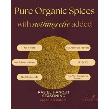 Ras El Hanout Seasoning, Organic Authentic North African Spice Blend, 2 Oz, Salt Free, Small Pouch, The Spice Hut