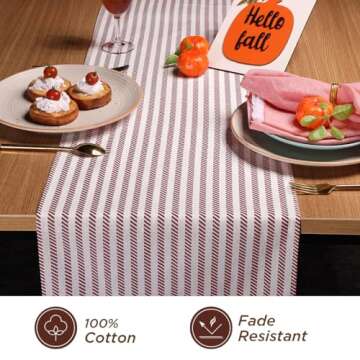 Folkulture 72-inch Cotton Table Runner with Elegant Tassels for Home Decor