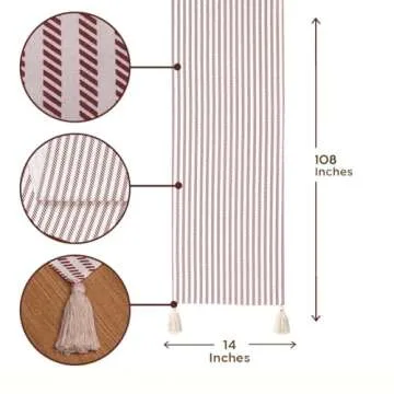 Folkulture 72-inch Cotton Table Runner with Tassels