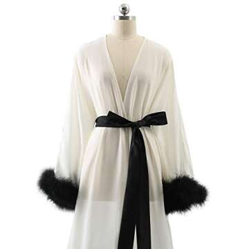 Molisa Sexy Feather Robe Custom Bridal Lingerie Nightwear