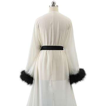 Molisa Sexy Feather Robe Custom Bridal Lingerie Nightwear