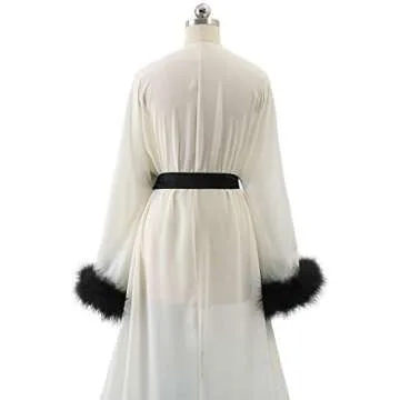 Molisa Sexy Feather Robe Custom Bridal Lingerie Nightwear