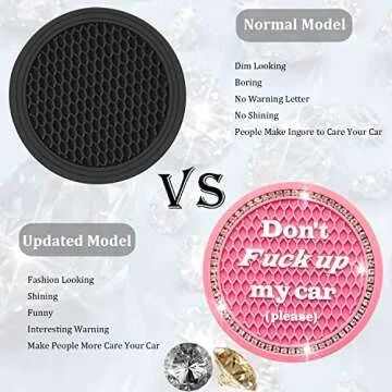 Smeyta Car Cup Coaster 2 Pack,Bling Car Accessories Interior,Universal Car Cup Holder,Car Cup Holder Insert Coasters for Car/SUV/Truck(Pink,2PC)