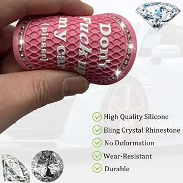 Smeyta Car Cup Coaster 2 Pack,Bling Car Accessories Interior,Universal Car Cup Holder,Car Cup Holder Insert Coasters for Car/SUV/Truck(Pink,2PC)