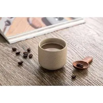 SYJAN HOME Ceramic Teacups Set of 4 - Handcrafted Retro Design