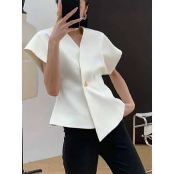 Cicy Bell Women's V Neck Tops - Stylish Summer Blouses