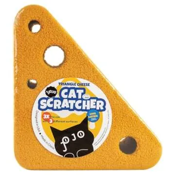 Pet JoJo 360° Reversible Cat Scratching Post, Cat Scratchers Indoor Cats, Premium Cardboard Cat Scratching Board with Cute Cheese Design and Multiple Scratching Angles, Large