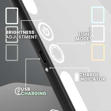 LUNA London Eclipse Portable LED Lighted Makeup Mirror