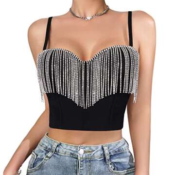 Erinaco Women's Beaded Corset Top - Festival Ready