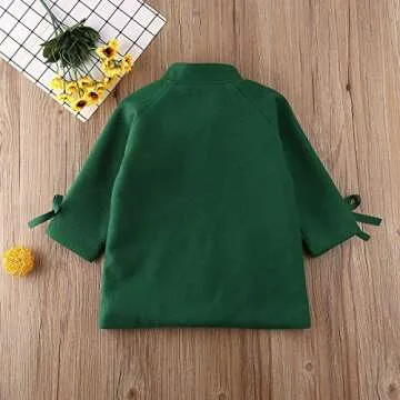 2-8Y Kids Toddler Girl Wool Coat with Big Bowknot Long Sleeve Trench Coat Fall Winter Outwear Jacket for Children (Green, 2-3 Years)