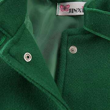 2-8Y Kids Toddler Girl Wool Coat with Big Bowknot Long Sleeve Trench Coat Fall Winter Outwear Jacket for Children (Green, 2-3 Years)