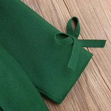2-8Y Kids Toddler Girl Wool Coat with Big Bowknot Long Sleeve Trench Coat Fall Winter Outwear Jacket for Children (Green, 2-3 Years)