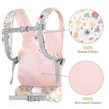 GAGAKU Soft Cotton Doll Carrier for Kids - Rose Garden