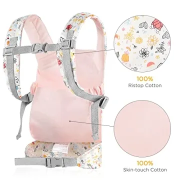 GAGAKU Soft Cotton Doll Carrier for Kids - Rose Garden