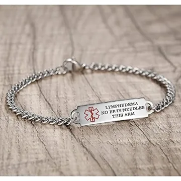 AOAMID Medical Alert ID Bracelet for Women - Gold-7.5"