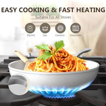 COOKSMARK 10-Piece Nonstick Ceramic Cookware Set for Healthy Cooking