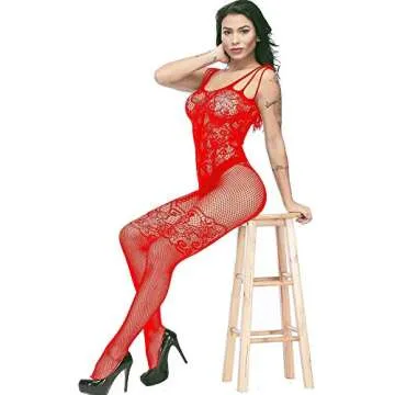 3 Pieces Women's Lace Stockings Lingerie Fishnet (White, Red, Black)