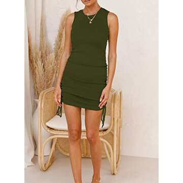 Stylish BTFBM Bodycon Dress with Adjustable Drawstrings