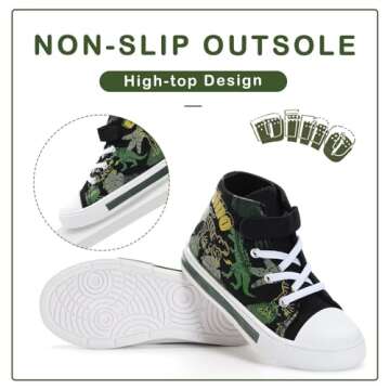 EUXTERPA Kids Light Up Toddler Sneakers - High Top Canvas Walking Shoes