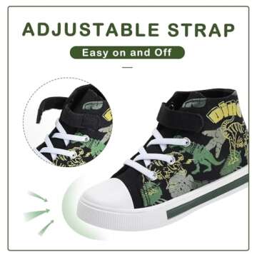 EUXTERPA Kids Toddler Light Up Sneakers - Easy Fasten High Top