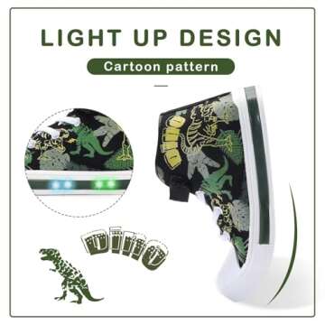 EUXTERPA Kids Toddler Light Up Sneakers - Easy Fasten High Top