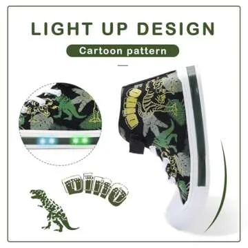 EUXTERPA Kids Toddler Light Up Sneakers - Easy Fasten High Top