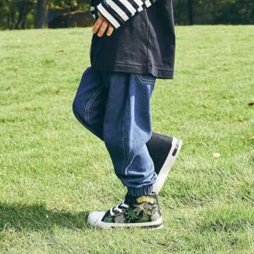 EUXTERPA Kids Toddler Light Up Sneakers - Easy Fasten High Top