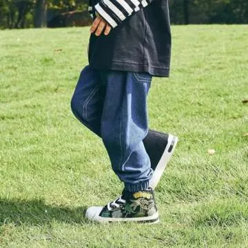 EUXTERPA Kids Toddler Light Up Sneakers - Easy Fasten High Top