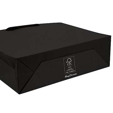 BagDream Black Gift Bags 25 Pack 10.6x3.1x8.3 Heavy Duty Kraft Paper Bags with Handles for Boutique, Wedding Party Favor Bags, Grocery Retail Merchandise Bags Medium Gift Paper Sacks