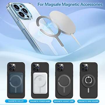 4PCS Adhesive Metal Ring Stickers for MagSafe, Thin Converter for Upgrade iPhone 12 13 14 Pro Max Mi...