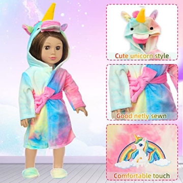 XFEYUE Rainbow Unicorn Doll Clothes & Sleeping Bag Set